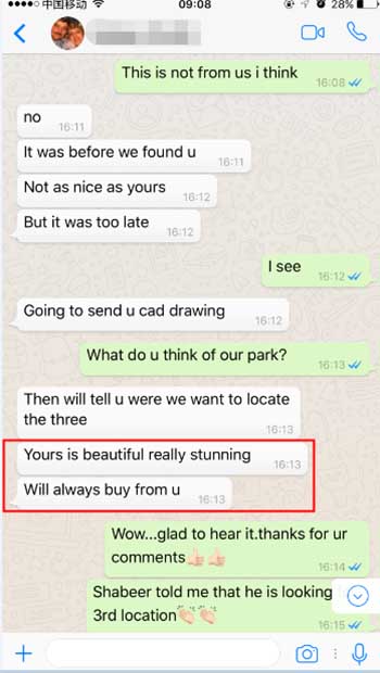 good feedback from client