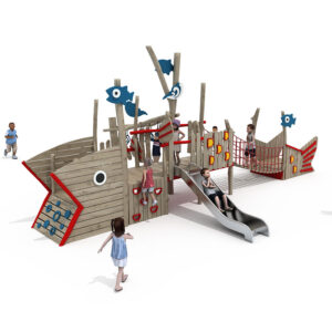 wooden outdoor playground set