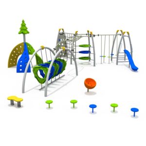 Commercial Kids Outdoor Playground Obstacle Course with Slide