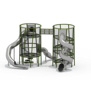 Custom Tower Outdoor Playground Equipment with Stainless Slide