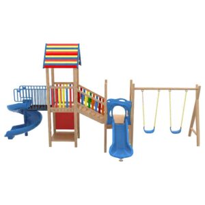 Backyard Outdoor Wooden Playground with Swing set