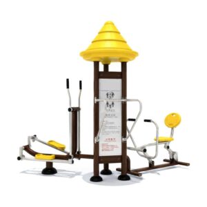 3-in-1 Outdoor Fitness Equipment – Sky Stepper, Rowing Machine & Push-Up & Dip Station