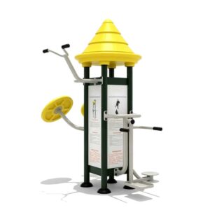 4-in-1 Outdoor Fitness Equipment – Surfboard, Waist Twister, Tai Chi Wheel & Pull Up Bar