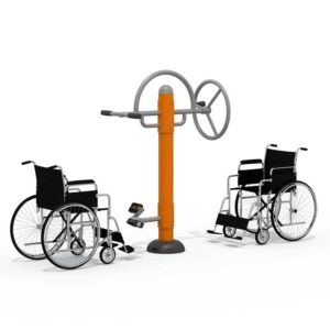 Accessible Outdoor Gym Equipment - Hand-Pedaling System and Tai Chi Wheel