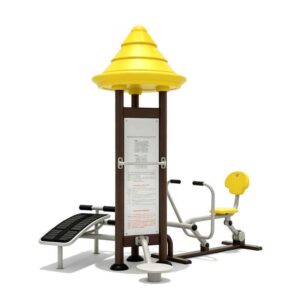 Multi-Station Outdoor Fitness Equipment – Sit-Up Board, Waist Twister & Rowing Machine