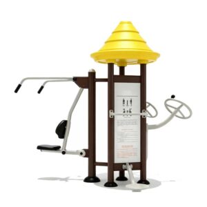 Outdoor Multi-Function Fitness Station with Push Trainer, Tai Chi Wheels & Waist Twister