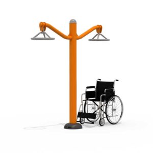 Wheelchair Accessible Outdoor Fitness Equipment – Double Upper-Body Pulley Trainer