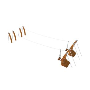 Double-Wooden-Zip-Line-Playground-Equipment