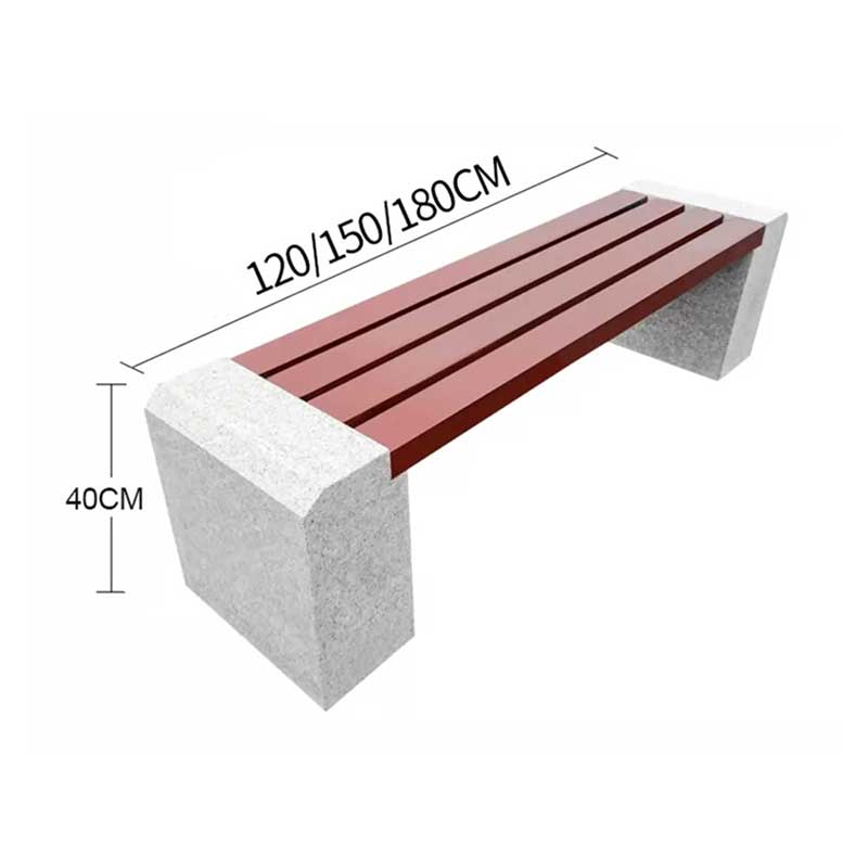 Granite Park Bench with WPC Seat - Image 2